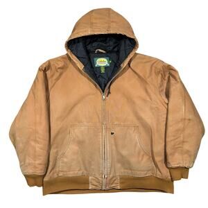 Cabela’s Heavy Duck Canvas Insulated Hooded Jacket Mens 2XLT Tan Brown
